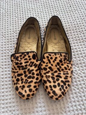 Birdies Leopard Print Flats in Tan and Black
